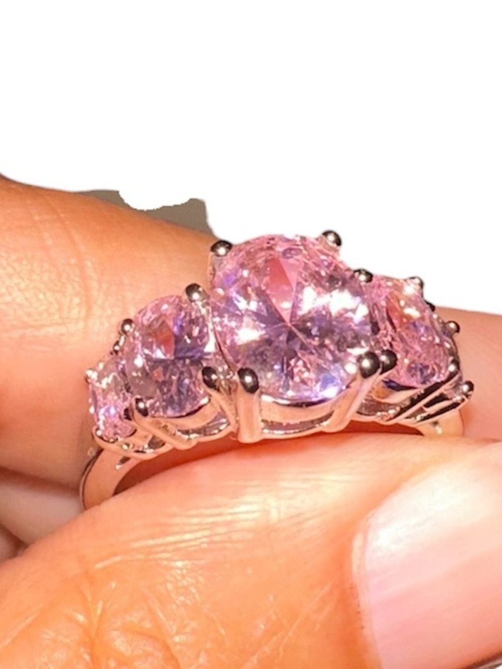 Pink Cubic Zirconia Ring